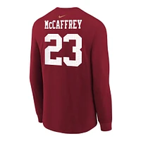 Youth Nike Christian McCaffrey Scarlet San Francisco 49ers Player Name & Number Long Sleeve T-Shirt