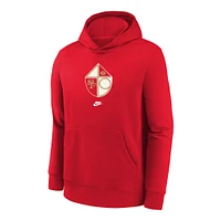 Youth Nike Scarlet San Francisco 49ers Club Fleece Logo Pullover Hoodie