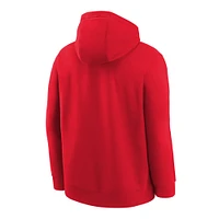 Youth Nike Scarlet San Francisco 49ers Club Fleece Logo Pullover Hoodie
