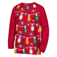 Youth San Francisco 49ers Two-Piece Garland Holiday Long Sleeve Pajama Set