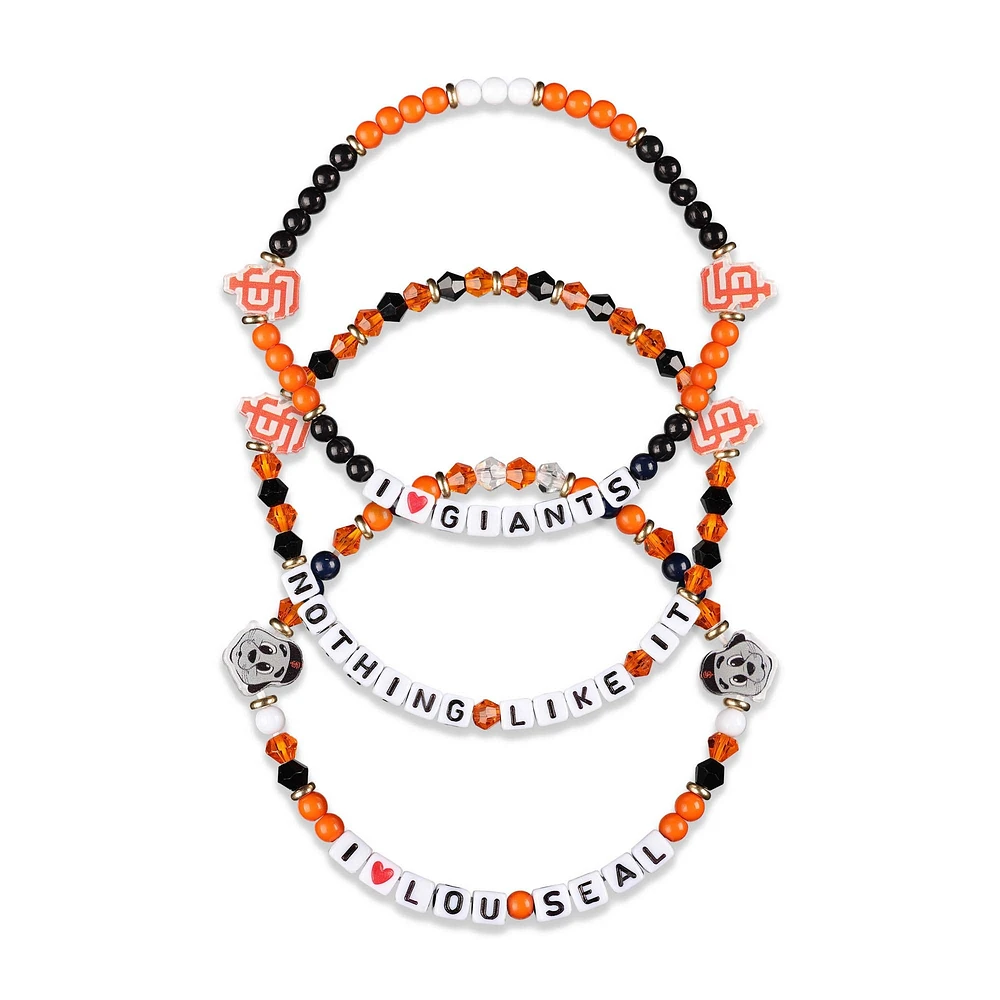 FOCO San Francisco Giants 3-Pack Friendship Bracelet Set