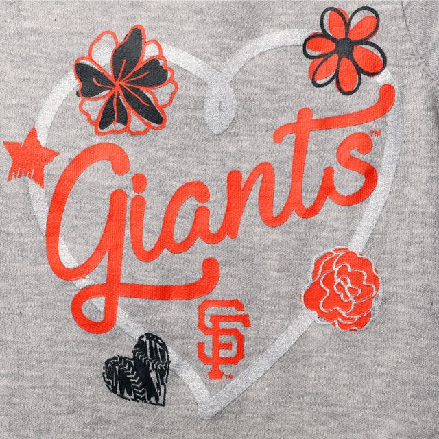 Ensemble de 3 bodys Batter Up pour filles, nouveau-né et nourrisson, noir/orange/gris chiné, San Francisco Giants