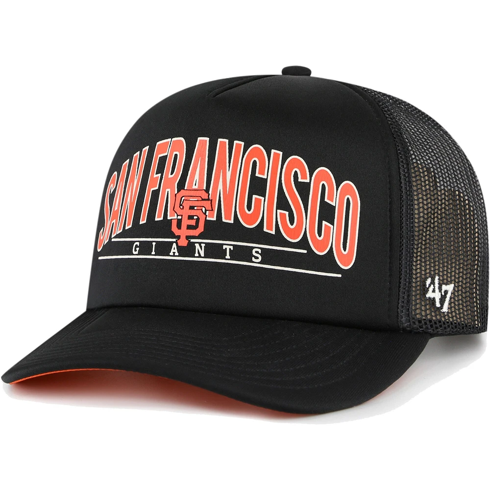 Casquette Snapback Trucker en mousse Backhaul Giants de San Francisco '47 noire pour homme