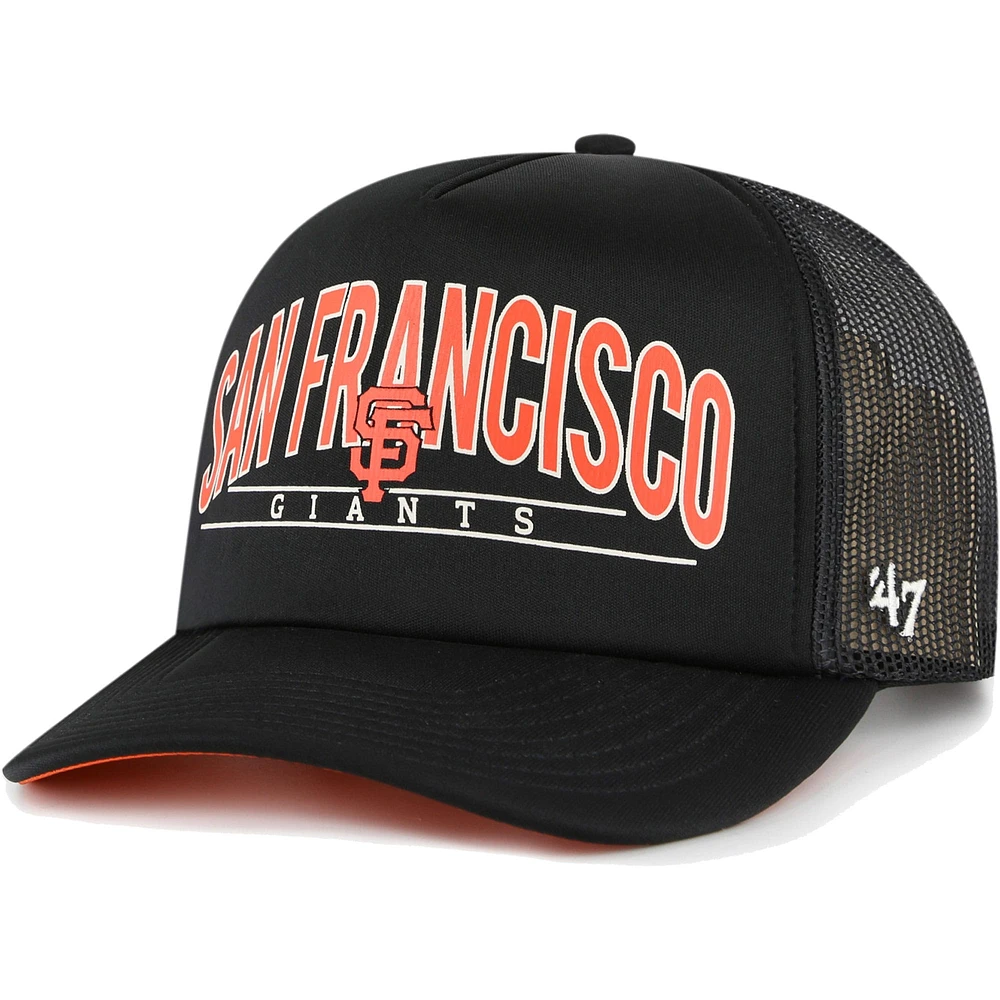 Casquette Snapback Trucker en mousse Backhaul Giants de San Francisco '47 noire pour homme