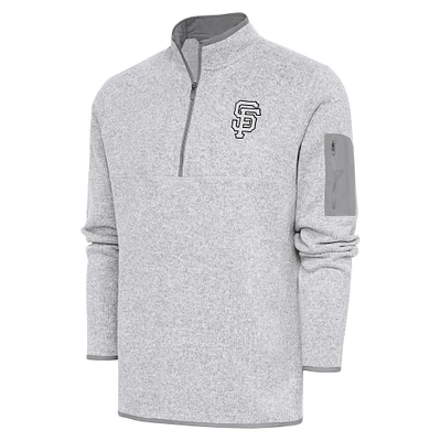 Veste à enfiler glissière quart de tour métallique Fortune pour homme Antigua Pewter San Francisco Giants