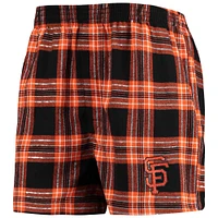 Men's Concepts Sport Black/Orange San Francisco Giants Takeaway Flannel Boxers