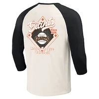Men's Darius Rucker Collection by Fanatics Black/White San Francisco Giants Cooperstown Raglan 3/4-Sleeve T-Shirt