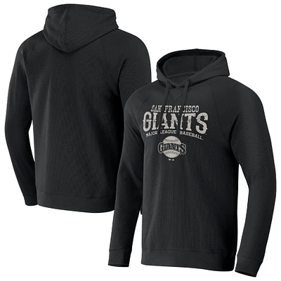 Collection Darius Rucker pour homme par Fanatics Black San Francisco Giants Waffle-Knit Raglan Pullover