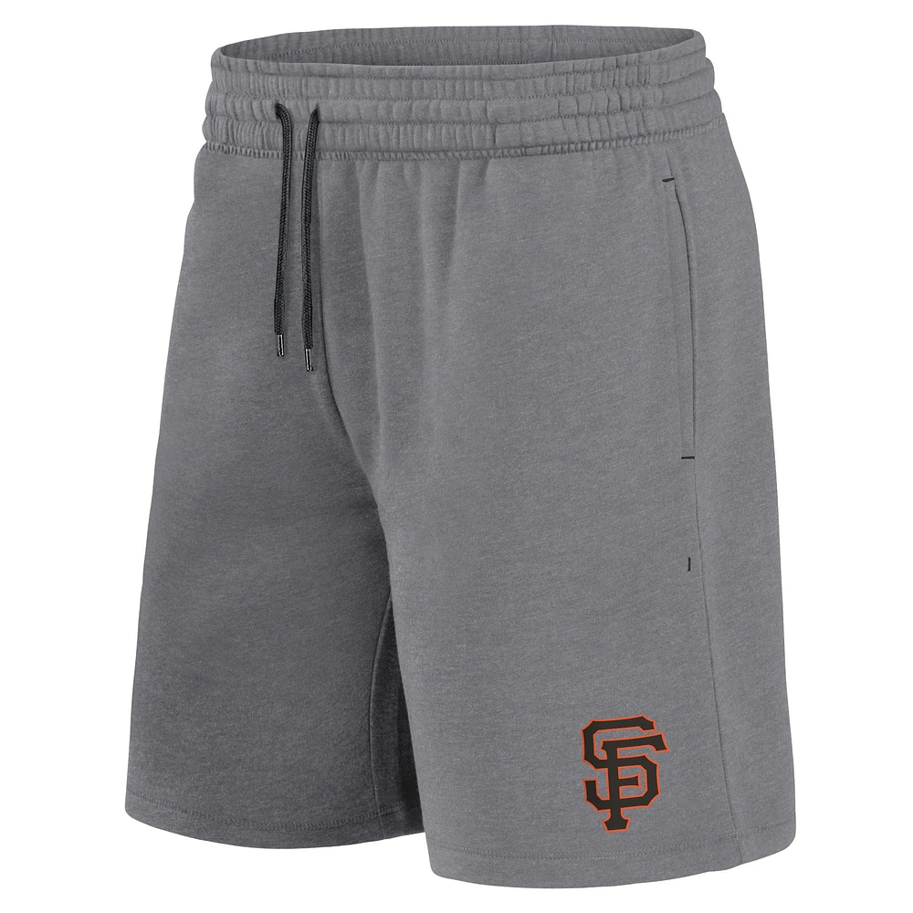 Men's Fanatics Black/Heather Gray San Francisco Giants Arch T-Shirt & Shorts Combo Set