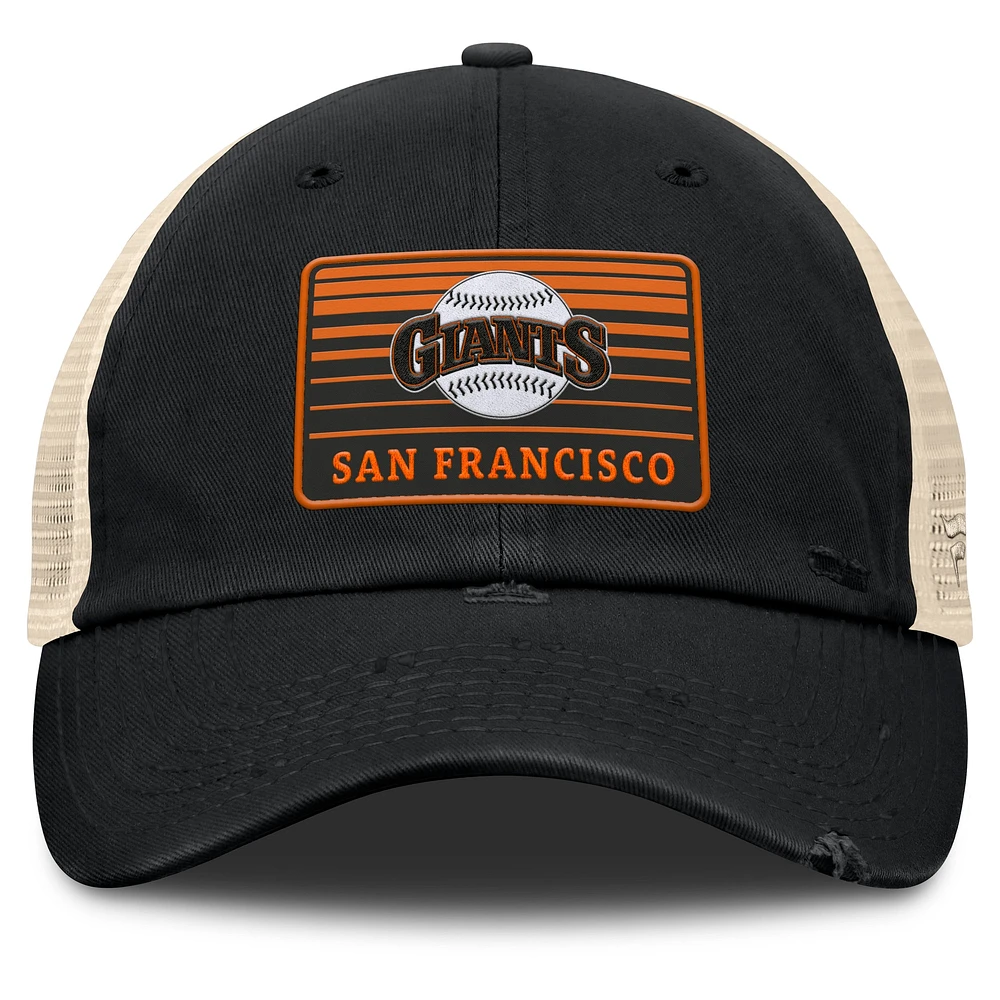 Men's Fanatics  Black/Natural San Francisco Giants Cooperstown Collection Eastbound Mesh Adjustable Hat