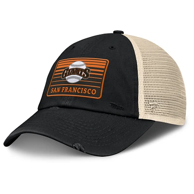 Casquette ajustable en maille Eastbound Fanatics noire/naturelle pour homme de la collection Cooperstown des Giants de San Francisco