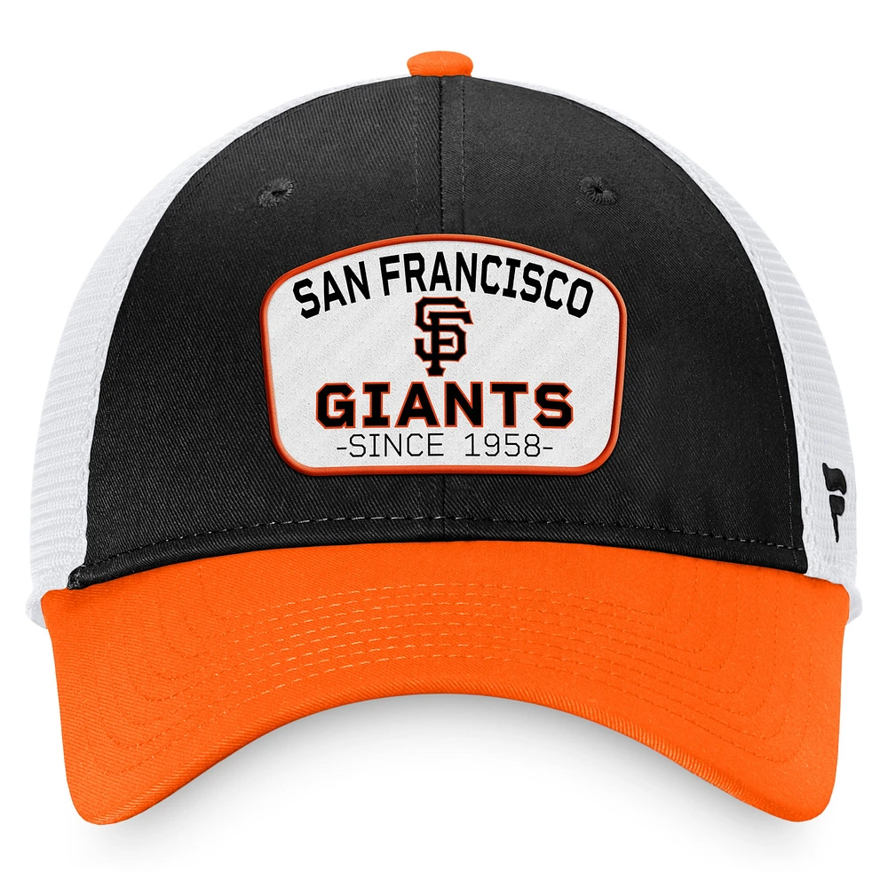 Men's Fanatics Black/Orange San Francisco Giants Two-Tone Patch Trucker Adjustable Hat