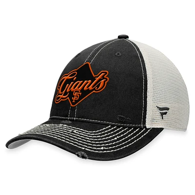 Casquette Snapback Heritage Trucker Fanatics noire pour hommes des Giants de San Francisco