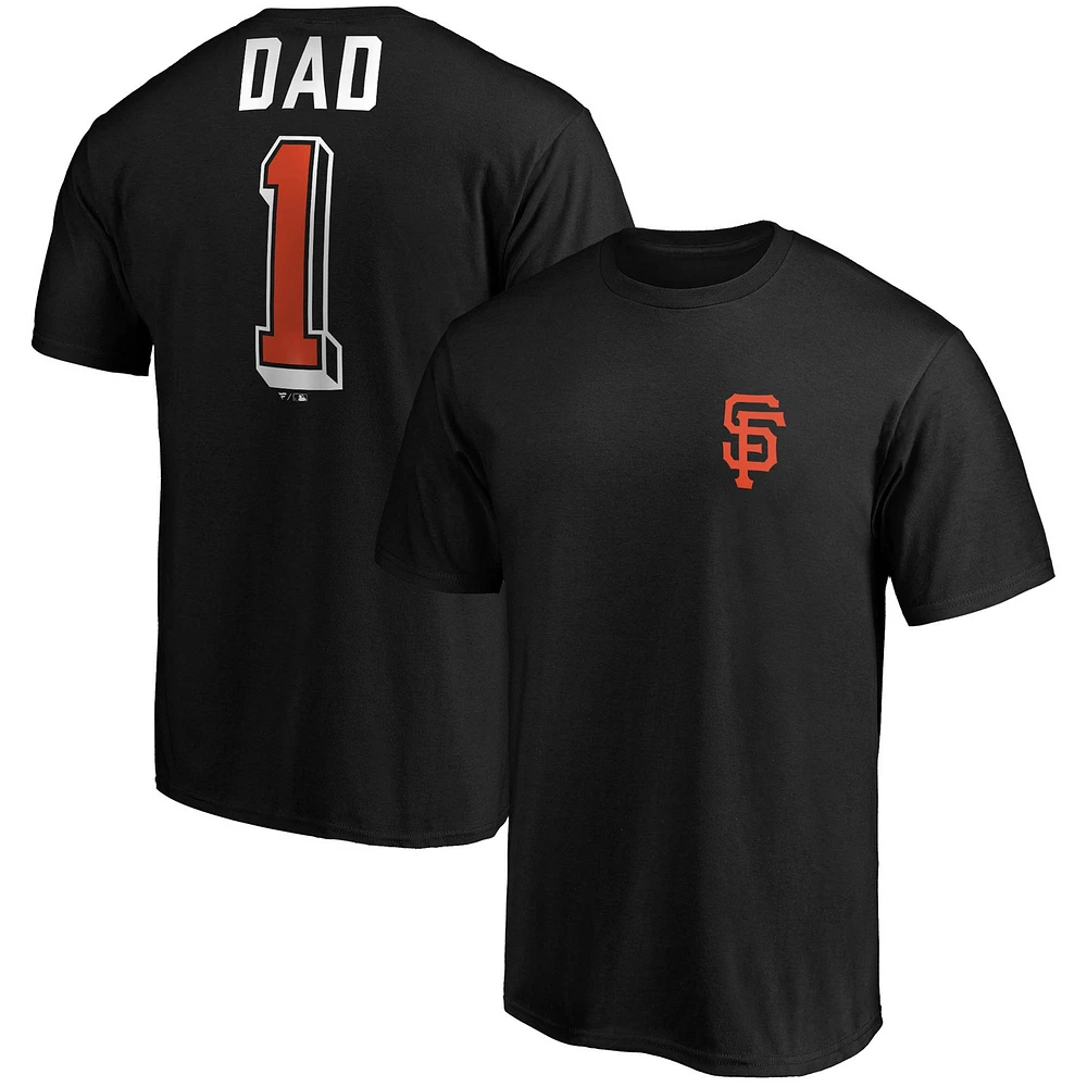 Men's Fanatics Black San Francisco Giants Number One Dad Team T-Shirt
