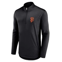 Men's Fanatics Black San Francisco Giants Quarterback Quarter-Zip Top
