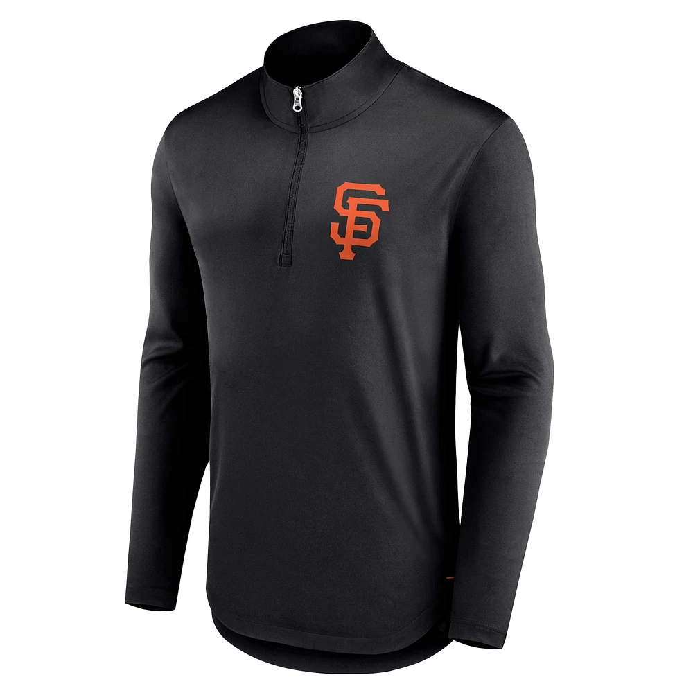 Men's Fanatics Black San Francisco Giants Tough Minded Lightweight Quarter-Zip Pullover