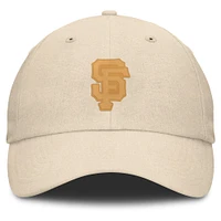 Men's Fanatics Cream San Francisco Giants Front Office Leather Patch Adjustable Hat