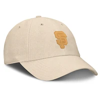 Men's Fanatics Cream San Francisco Giants Front Office Leather Patch Adjustable Hat