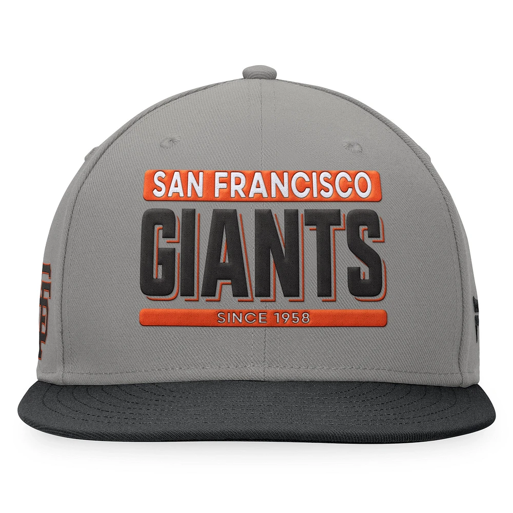 Men's Fanatics Gray/Black San Francisco Giants Line Drive Two-Tone Snapback Hat