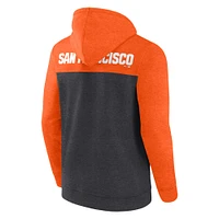 Men's Fanatics Heathered Charcoal/Heathered Orange San Francisco Giants Blown Away Full-Zip Hoodie