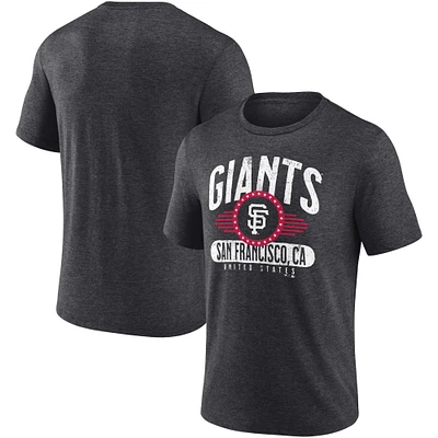 Men's Heathered Charcoal San Francisco Giants Badge of Honor Tri-Blend T-Shirt