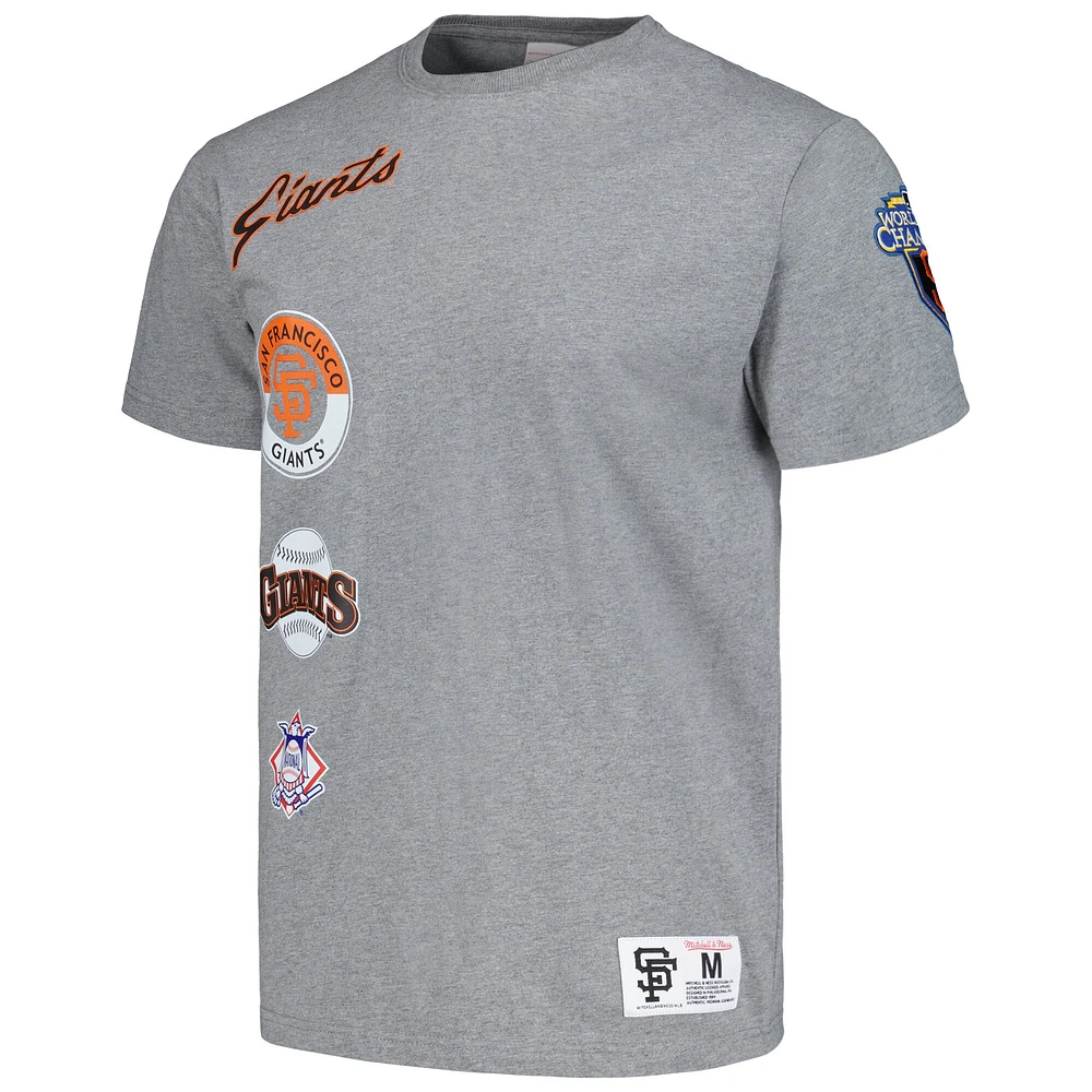 Men's Mitchell & Ness Heather Gray San Francisco Giants Cooperstown Collection City T-Shirt