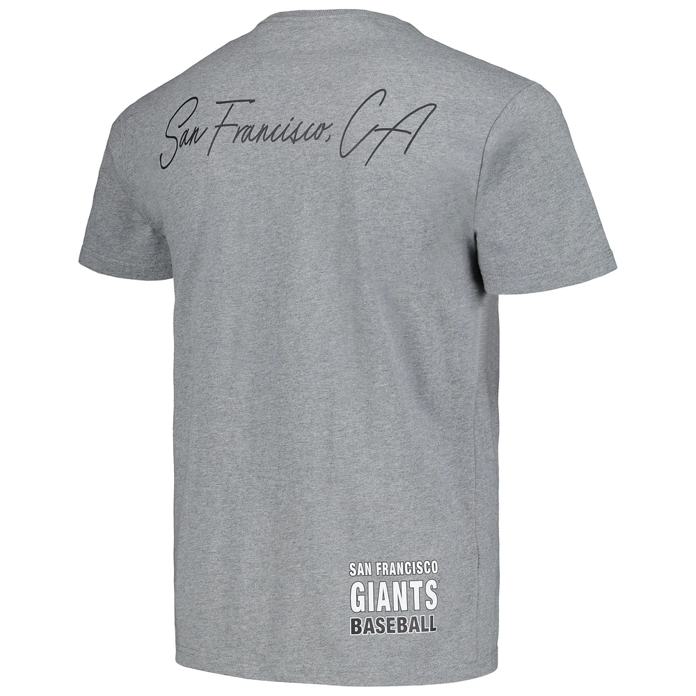 Men's Mitchell & Ness Heather Gray San Francisco Giants Cooperstown Collection City T-Shirt