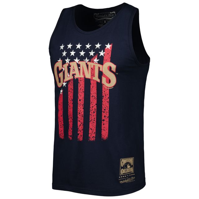 Débardeur pour homme Mitchell & Ness Navy Giants de San Francisco Cooperstown Collection Stars and Stripes