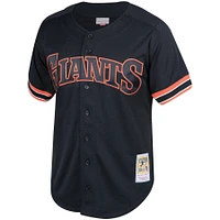 Men's Mitchell & Ness Will Clark Black San Francisco Giants Cooperstown Collection Mesh Batting Practice Button-Up Jersey