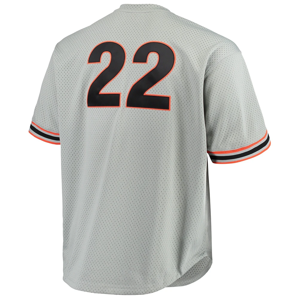 Men's Mitchell & Ness Will Clark Gray San Francisco Giants Big Tall Cooperstown Collection Mesh Batting Practice Jersey