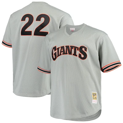 Men's Mitchell & Ness Will Clark Gray San Francisco Giants Big Tall Cooperstown Collection Mesh Batting Practice Jersey
