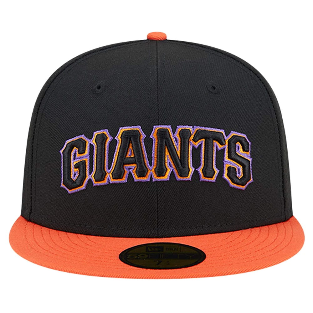 Men's New Era Black San Francisco Giants  Retro Spring Training 59FIFTY Fitted Hat
