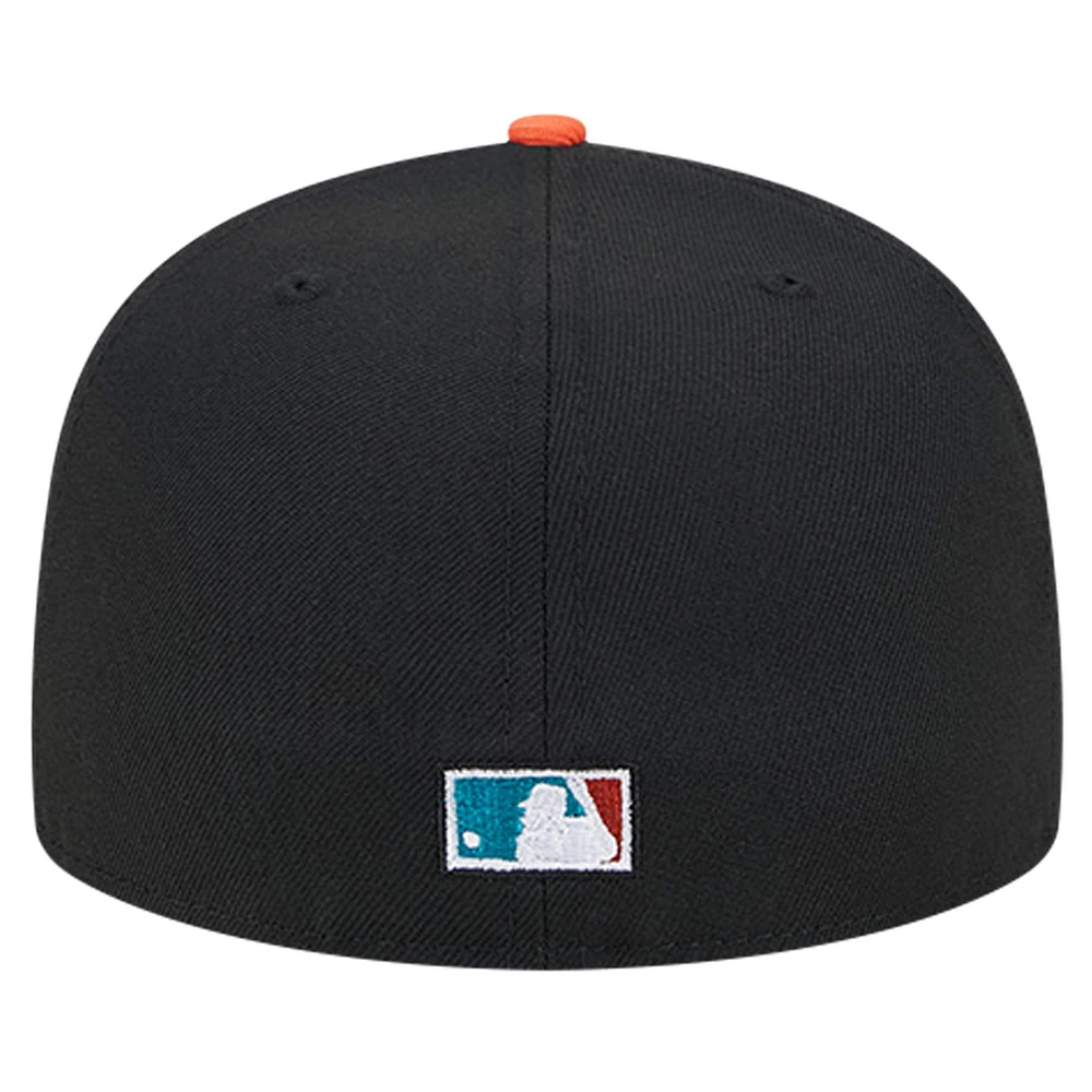 Men's New Era Black San Francisco Giants  Retro Spring Training 59FIFTY Fitted Hat