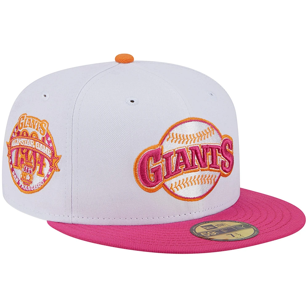 Casquette ajustée 59FIFTY New Era pour homme des Giants de San Francisco 1984 MLB All-Star Game, blanc/rose