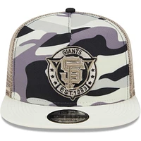 Casquette Snapback 9FIFTY Trucker Snapback avec cadre en A des Giants de San Francisco pour homme, blanche, New Era