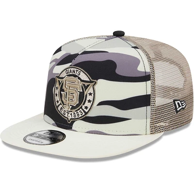Casquette Snapback 9FIFTY Trucker Snapback avec cadre en A des Giants de San Francisco pour homme, blanche, New Era