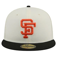 Men's New Era White San Francisco Giants Cooperstown Collection Chrome 59FIFTY Fitted Hat