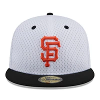 Men's New Era White San Francisco Giants Throwback Mesh 59FIFTY Fitted Hat