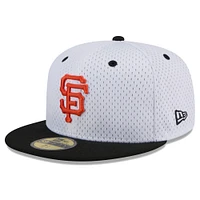 Men's New Era White San Francisco Giants Throwback Mesh 59FIFTY Fitted Hat
