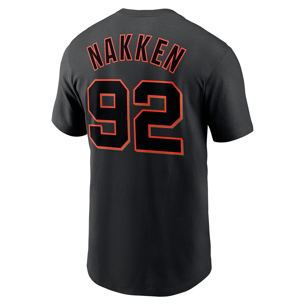 Men's Nike Alyssa Nakken Black San Francisco Giants Name & Number T-Shirt