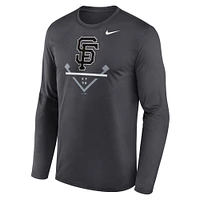 Men's Nike Anthracite San Francisco Giants Icon Legend Performance Long Sleeve T-Shirt
