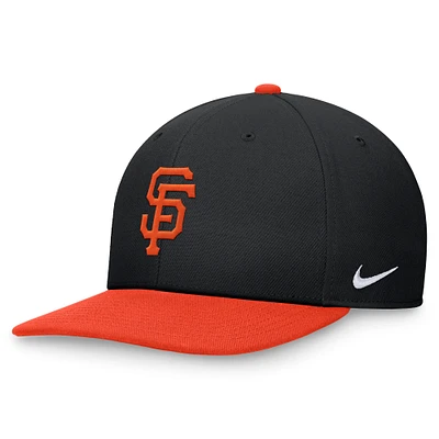 Casquette Nike bicolore Snapback noire/orange pour homme des San Francisco Giants
