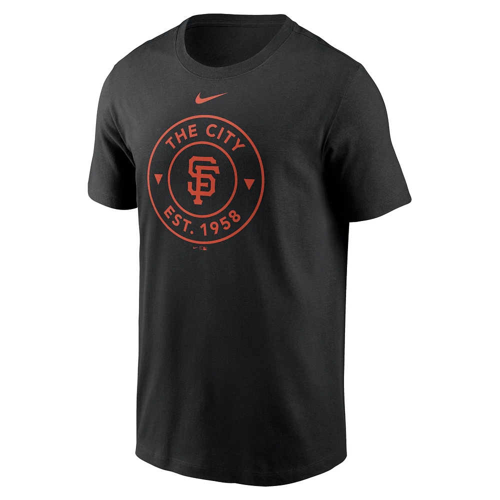 T-shirt Nike noir pour homme, ville natale des Giants de San Francisco