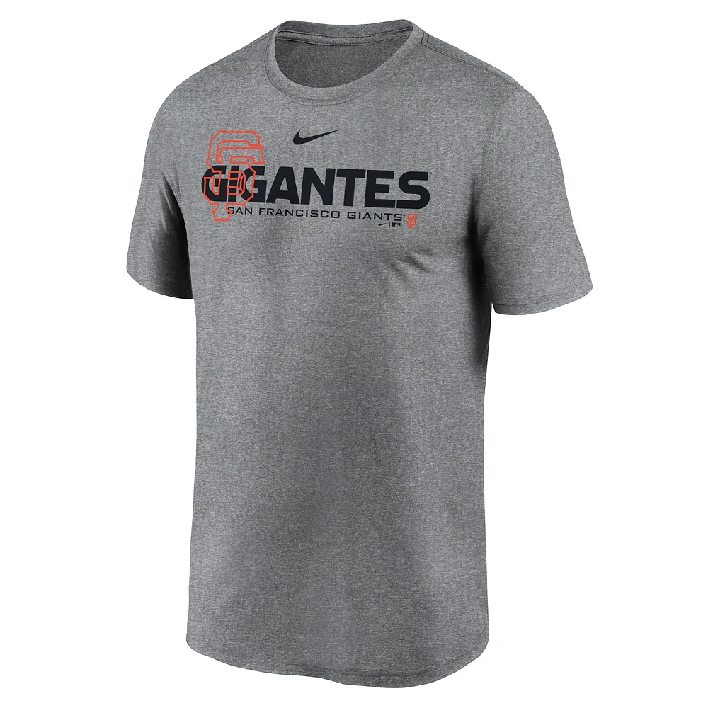 Men's Nike Heathered Charcoal San Francisco Giants Local Rep Legend Performance T-Shirt