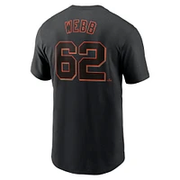 Men's Nike Logan Webb Black San Francisco Giants Fuse Name & Number T-Shirt