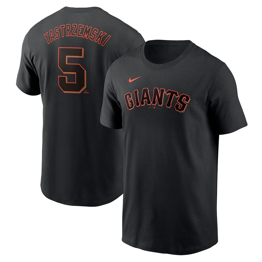 T-shirt avec nom et numéro Nike Mike Yastrzemski pour hommes, noir, San Francisco Giants Fuse
