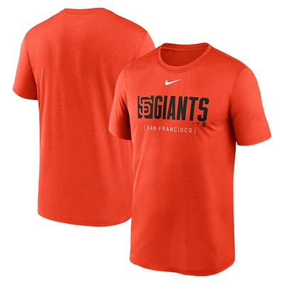 T-shirt Nike orange San Francisco Giants Knockout Legend Performance pour homme