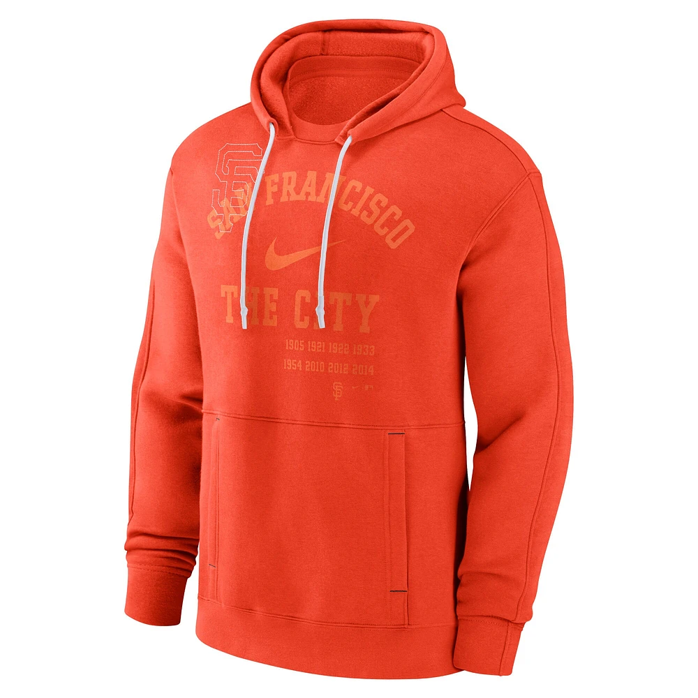 Men's Nike Orange San Francisco Giants Statement Ball Game Pullover Hoodie