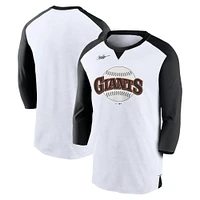 Men's Nike White/Black San Francisco Giants Rewind 3/4-Sleeve T-Shirt