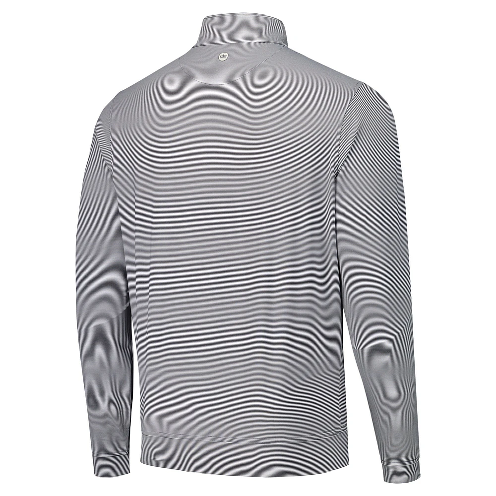 Men's Peter Millar Black San Francisco Giants Perth Sugar Stripe Performance Quarter-Zip Top